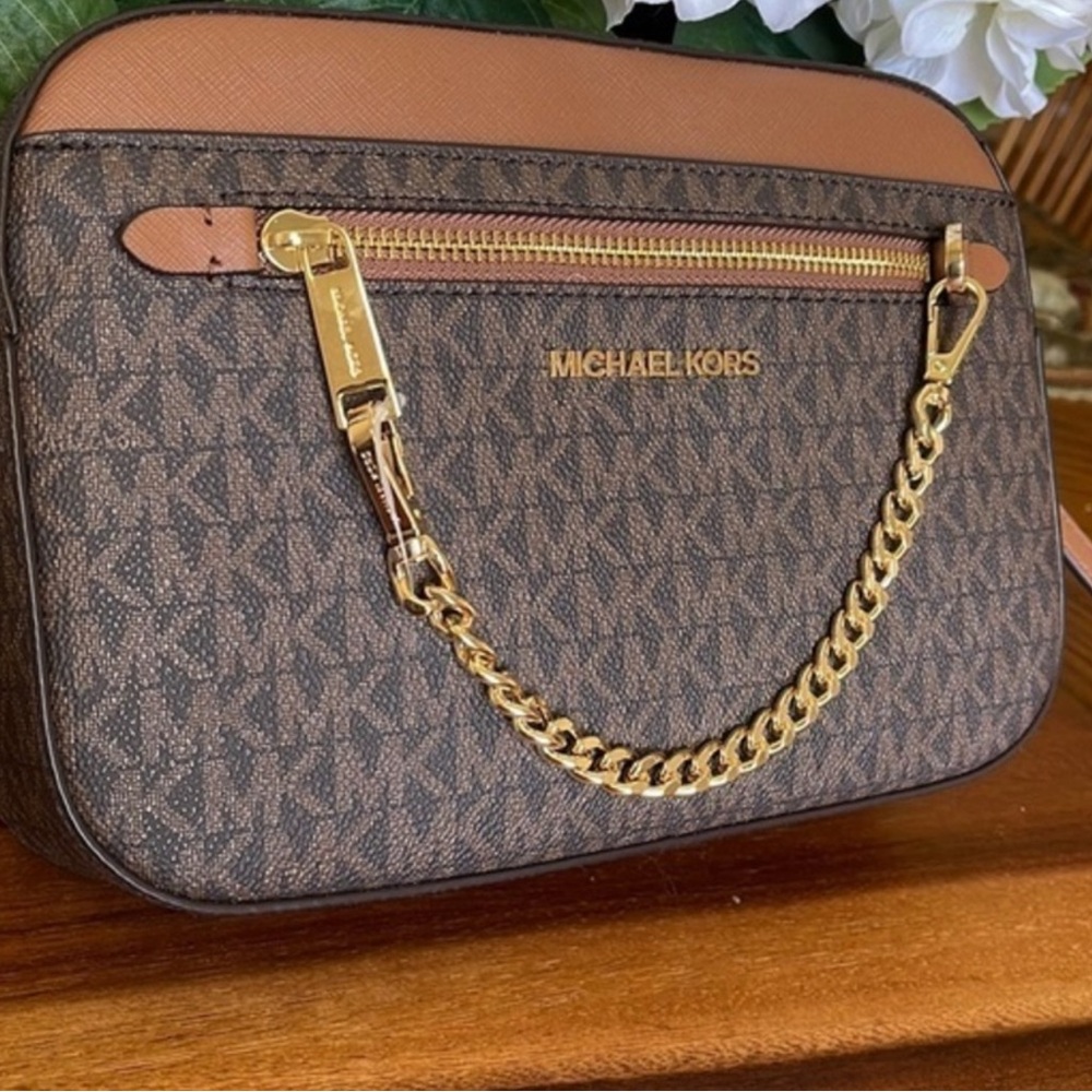 Michael Kors Brown and Tan Shoulder Bag
